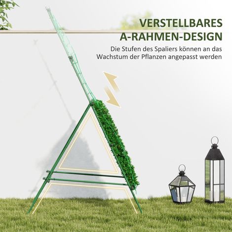 Treillis métallique galvanisé à clipser, support en A pour plantes grimpantes, 101 x 133 x 227 cm, vert (1/4)