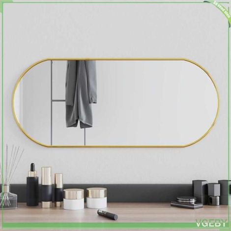348198 Miroir mural Doré 70x30 cm Ovale (1/5)