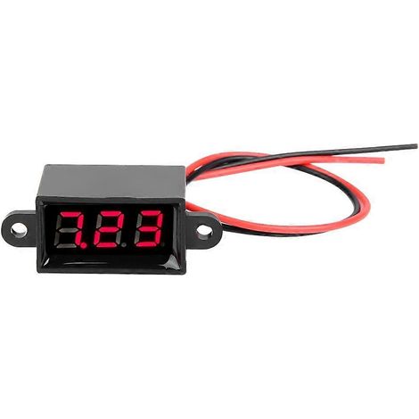 Digitales Voltmeter 0,28 Zoll Zweidraht DC 3,0-30 V LED-Anzeige Spannungsmesser Wasserdicht (Rot)