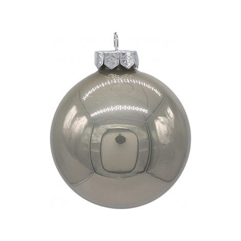 GLORIA STORE Palle Di Natale In Vetro Perlato D.10 Cm Conf. In Tubo Da 8 Pz Avorio