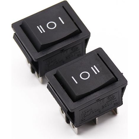 Manufacturer of KCD4-203 rocker switch, waveform rocker switch, black, three-position, six-pin. (1/4)