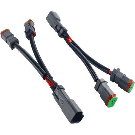 Type Y Adaptateur de Prise Deutsch DT DTP 2 Broches pour LED Pod Faisceau Câblage Connecteurs Mise à Niveau la LumièRe Travail