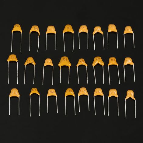 Kit 1200 pièces 24 valeurs condensateurs céramique monolithiques 50V 10pF à 10uF assortiment (1/5)