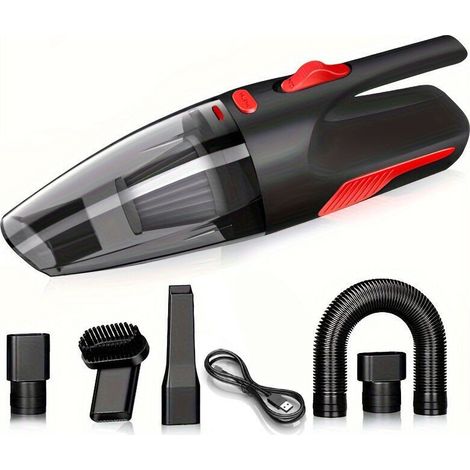 Aspirateur portable sans fil rechargeable avec indicateur LED et filtre HEPA, adapté à la maison, à la voiture et au bureau. (1/4)