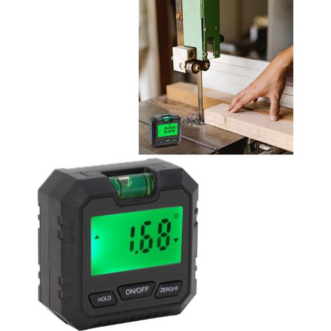 Inclinomètre numérique électronique, règle horizontale magnétique, mini rapporteur, niveau d'inclinaison, instrument de mesure d'angle, noir. (1/5)