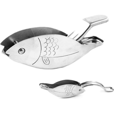 Fish-Shaped Lemon Squeezer – Food-Grade Stainless Steel Lemon Squeezer, Manual Citrus Juicer Design (1/4)