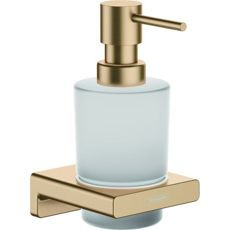 Hansgrohe AddStoris - Dispensador de jabón con soporte, cristal mate/bronce cepillado 41745140 (1/3)