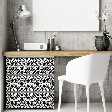 Sticker Mural Carrelage adhésif Cuisine Salle de Bain - 30 STICKERS CARREAUX DE CIMENT MEUBLE PUERTOLAS - 30stickers20x20cm (1/5)