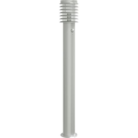 Lampadaire,Lampe sur pied d'extérieur avec capteur argenté acier inoxydable CFW335608 (1/5)