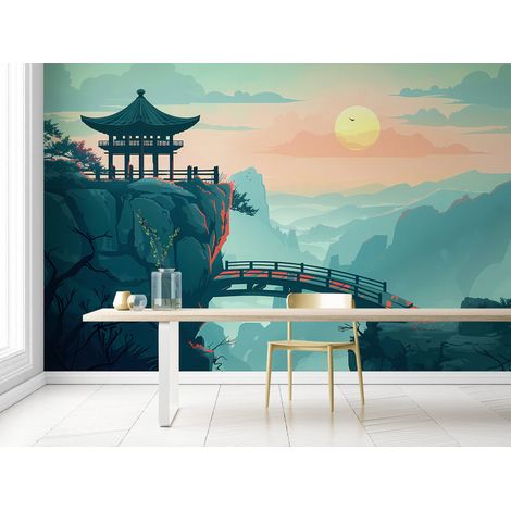 Papier Peint Japonais - Paysage Envoûtant - 150 x 250 cm (1/2)