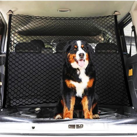 Barrière de Voiture pour Chien Double Filets Coffre Voiture pour Chiens Couche Filet de Séparation Chien pour Coffre Filet de Barrière pour Animaux Chat120x90 cm (1/5)
