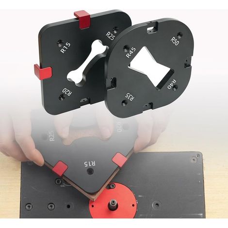 Set mit 2 Schnellwechsel-Frässchablonen aus Aluminiumlegierung R15 R20 R25 R30 R35 R40 R45 R50 für die Holzbearbeitung (1/4)