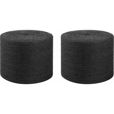 Jute Twine 2 pcs 2 Black 100% Tossa jute vidaXL