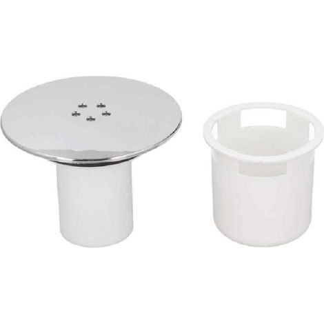 Couvercle de drain de douche en plastique chromé facile à nettoyer avec coupelle blanche pour salle de bain (1/4)
