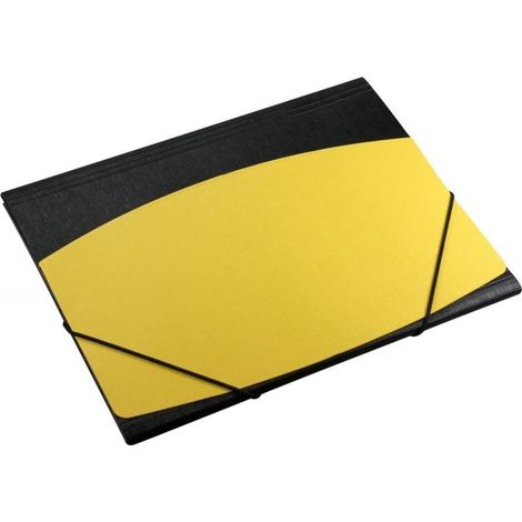 Cartella formato A4 con elastico, texture effetto corteccia nera e gialla