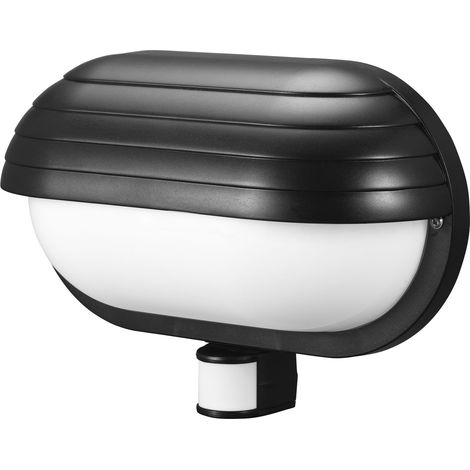 Lampe de façade ML-10B7 avec détecteur de mouvement PIR à 180°, E27 — pour une utilisation en extérieur, applique murale, support de lampe de jardin, support de lampe - noir (1/5)