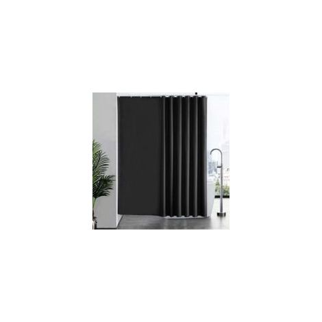 Rideau Douche 240x180 cm,avec 16 Crochets,Extra Large,Lesté,Anti Moisissure,Gris Foncé,Imperméable,Grand Rideaux Baignoire,Tissu Polyester,Antibactérien,Lavable en Machine - Crezuo (1/4)