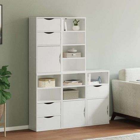 Armarios auxiliares 5 uds "ODDA" blanco 40x24x79 cm madera pino vidaXL (1/5)