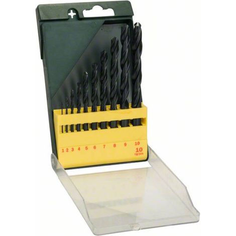 Bosch Accessories 2607019442 Promoline HSS Jeu de forets pour le métal 10 pièces 1 mm, 2 mm, 3 mm, 4 mm, 5 mm, 6 mm, 7