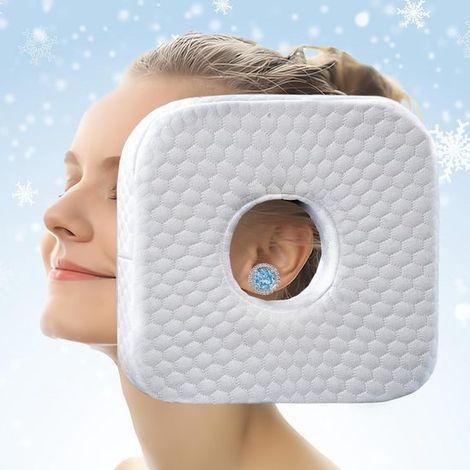 Coussinets d'oreille spéciaux pour dormir sur le côté, avec une ouverture pour l'oreille, oreiller rond en coton à mémoire de forme pour soulager les (1/5)