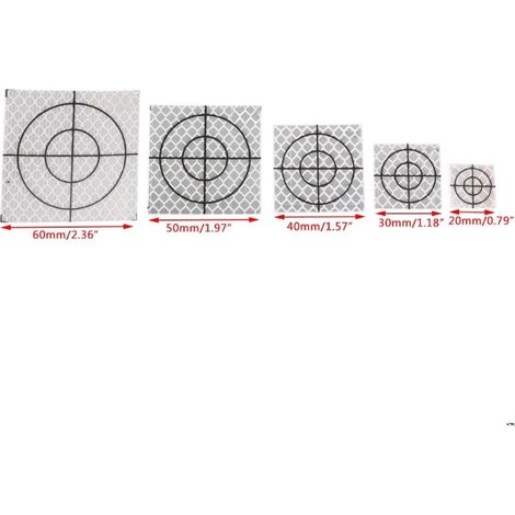 Target riflettenti rifrangenti adesivi 20/30/40/50/60mm con croce di mira 20 pezzi Misura - 20mm x 20mm (1/5)