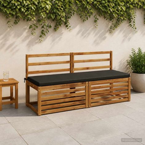 vidaXL Cojín de banco SOEST 100% Poliéster Negro 140 x 50 x 5 cm (1/5)