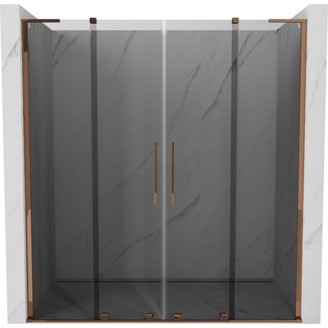 Mexen Velar L Duo portes de douche coulissantes 180 cm, graphite, or rose - 871-180-003-42-60 (1/5)