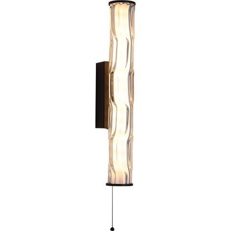Searchlight Vibrate Applique murale LED intégrée, noir mat, verre IP44, 13 W, 3000 K (1/5)