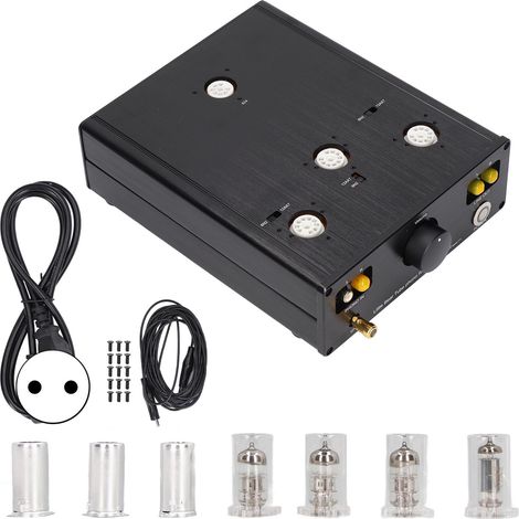 Préamplificateur phono à tube, boîtier en alliage d'aluminium, anti-interférences, pour platine vinyle, prise UE 220V, préampli Hi-Fi (1/5)