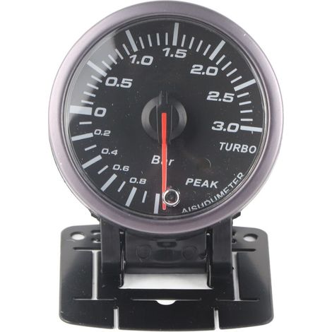 LED-Balkenanzeige, 60 mm (2,5 Zoll) ABS + Aluminium Turbolader-Druckanzeige für Turbofahrzeuge - Crezuo