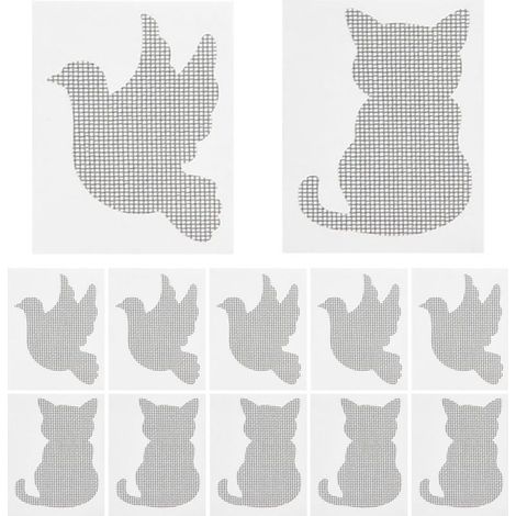 20 Pièces Kit Réparation Moustiquaire Autocollant, Transparent, Deux Formes (Chat, Colombe) Pour Réparer Moustiquaires Et Moustiquaires (1/5)