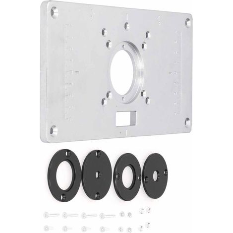 Plaque d'insertion en alliage d'aluminium pour table de défonceuse, accessoire menuiserie professionnel