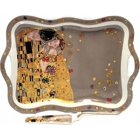 Alzata per torte + spatola Piatto da dessert con bacio di Gustav Klimt (1/5)