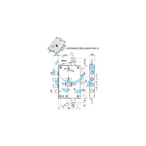 SERRATURA TRIPL.APPLICARE SCROCCO CAT.PROL.+ 10 CILINDRO EU 85571/37 - mm.63 SX (85571S37AN)