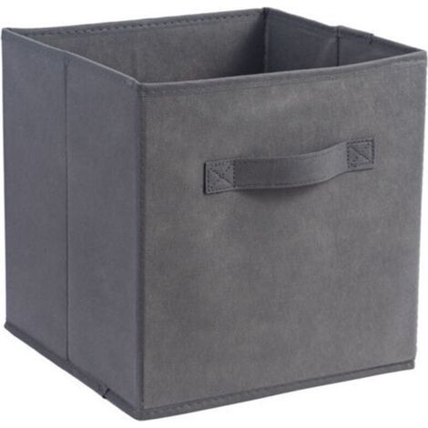 Boîte de rangement grise en non-tissé 27 x 27 x 28 cm - une pièce - Panier de rangement pour la maison (1/5)