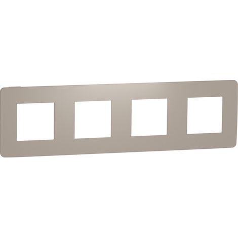 Unica Studio Color - plaque de finition - Taupe liseré Blanc - 4 postes (NU280826) (1/5)