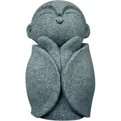 Petite statue de moine, sculpture de Bouddha, objet artisanal en grès, ornement de table pour bureau, cheminée ou salon.-Style A