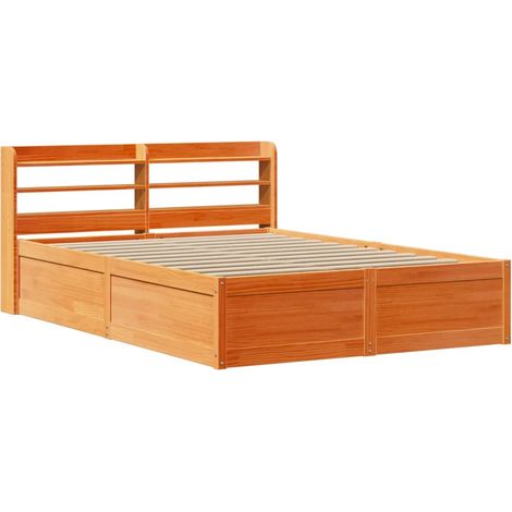 Maison Exclusive - Cadre de lit et tête de lit cire marron 160x200 cm bois de pin