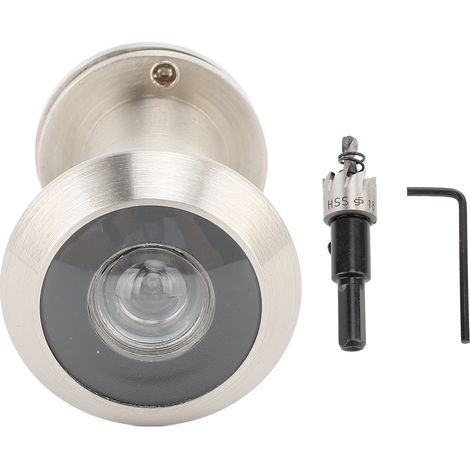 Türspion mit HD-Linse, 200°-Weitwinkel, 360°-Sichtschutz, silber (1/5)