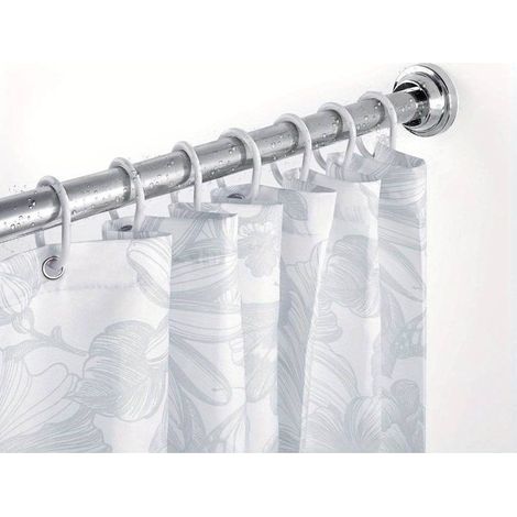 Barre tringle pour rideau de douche ou baignoire extensible sans perçage, Résistant aux rayures, 63-100 cm (1/5)