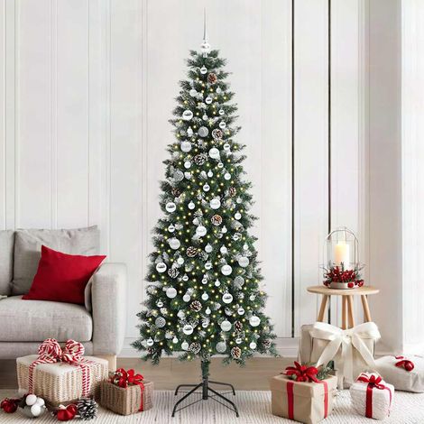 Künstlicher Weihnachtsbaum mit 300 LEDs mit Ständer Grün 210 cm