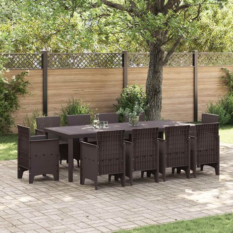 Garten Essgruppe 11 pcs Braun Polypropylen