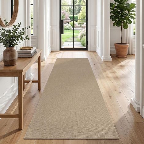 Tapis de Passage Couloir Antidérapant 60x180 cm, Lavable, Marron (1/5)