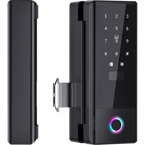 Serrure Connectée WiFi pour Porte en Verre Application TY avec Code Carte IC Clé Mécanique Corps Réversible (1/5)