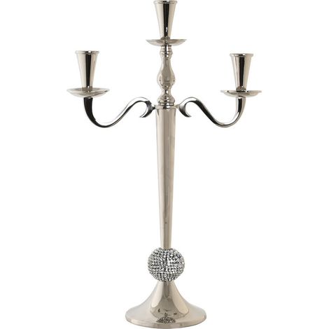 DKD Home Decor Candelabro Argenté en Aluminium 30x12x46 cm (1/4)