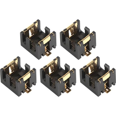 Lot De 5 Supports De Piles Bouton Horizontaux AG13, Bornes À Souder, Support De Piles Bouton, Boîtier Noir (1/5)