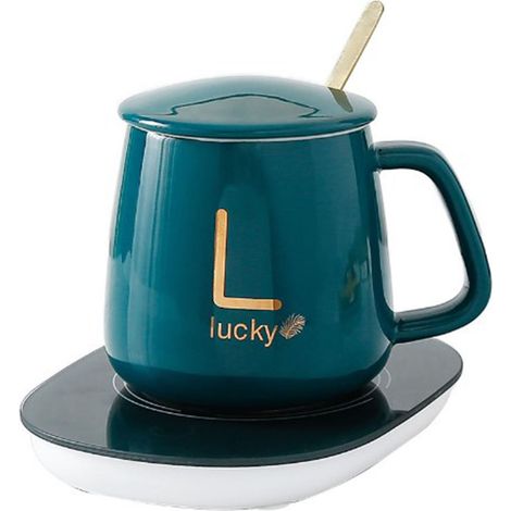 Lot chauffant pour tasse céramique antichoc, mug café 55°C constant, 380ml 110V US, pour maison école (1/5)