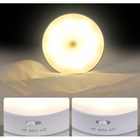 Veilleuse Rechargeable Lot de 2 avec Capteur de mouvement Lampe Nuit Murale Automatique Veilleuse Enfant LED Lampe pour Chambre Bébé, Salon, Garage, Salle de Bains et Couloir, Blanc Chaud (1/5)