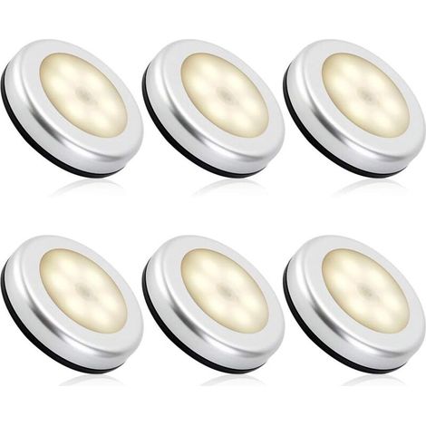 Indoor Motion Sensor Night Light, Battery Operated LED Motion Sensor Lamp for Stairs, LED Lighting for Closet Wardrobe Hallway Children's Bedroom Auto ON/OFF 3M Adhesive (6pcs, Warm White)