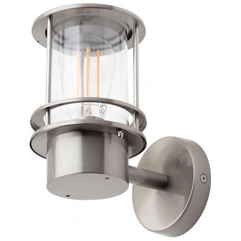 Litecraft Narvas Wall Light Outdoor Miners Style IP44 Lantern - Stainless Steel (1/5)